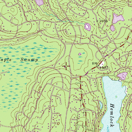 Topographic Map of Hemlock Farms Volunteer Fire and Rescue Company, PA