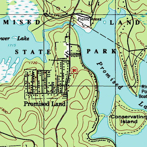 Topographic Map of Promised Land Volunteer Fire and Ambulance Main Station, PA