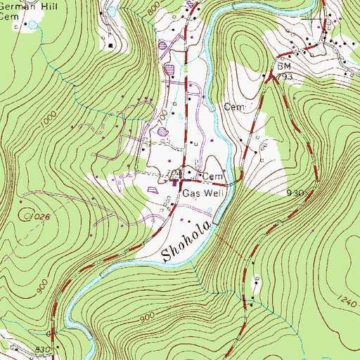 Topographic Map of Shohola Volunteer Fire and Rescue Company 1 Main Station, PA