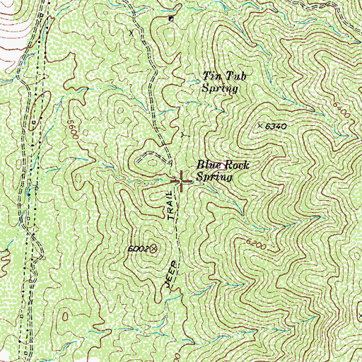 Topographic Map of Blue Rock Spring, AZ