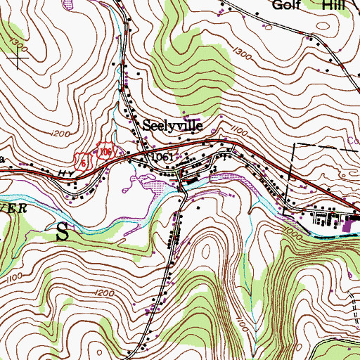 Topographic Map of Seelyville Fire Company Station 12, PA