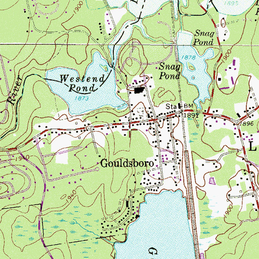 Topographic Map of Gouldsboro Volunteer Fire Department Station 55, PA