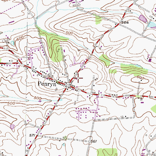 Topographic Map of Penryn Fire Company 1 Station 28, PA