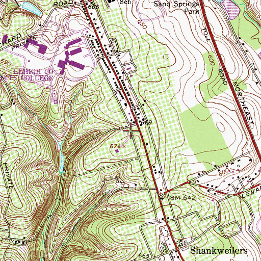 Topographic Map of Community Fire Company 1 Schnecksville Station 22, PA