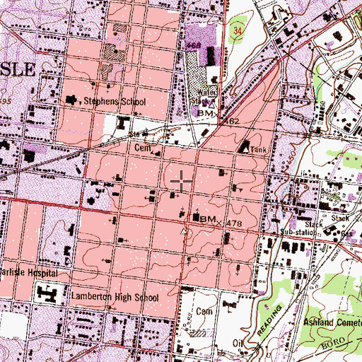 Topographic Map of Union Fire Company Station 41, PA