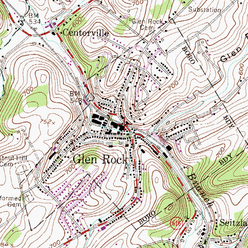 Topographic Map of Southern York County Forest Fire Crew, PA