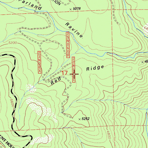 Topographic Map of Red Ridge, CA
