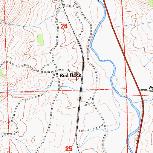 Topographic Map of Red Rock, CA
