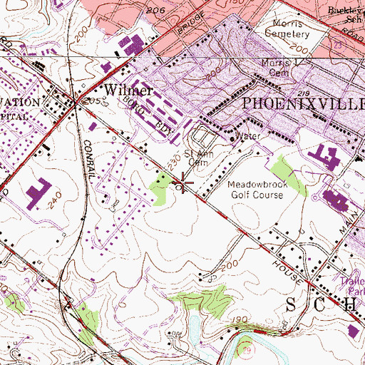 Topographic Map of Valley Forge Volunteer Fire Company Substation 168, PA