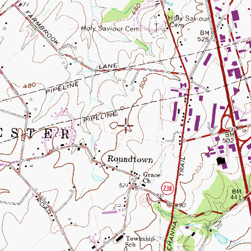 Topographic Map of Manchester Township Fire Department and Emergency Medical Services, PA