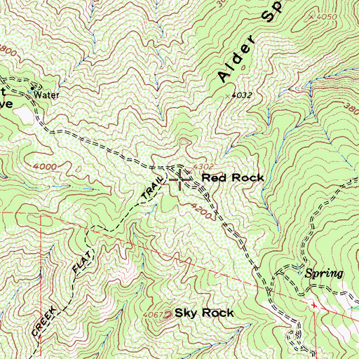Topographic Map of Red Rock, CA