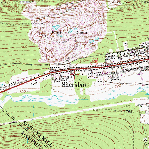 Topographic Map of West End Fire Company Dstrict 22 Station 5, PA