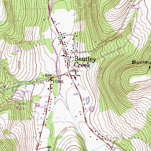 Topographic Map of Ridgebury Volunteer Fire Company Station 9, PA