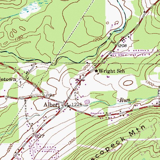 Topographic Map of Wright Township Volunteer Fire Department, PA