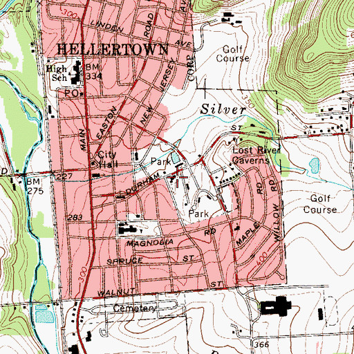 Topographic Map of Dewey Fire Company 1 / Dewey Ambulance Service, PA