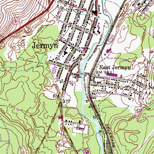 Topographic Map of Artisan Volunteer Fire Company, PA