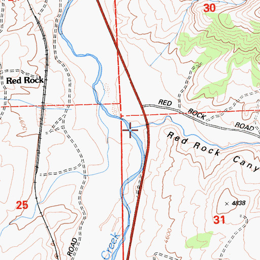 Topographic Map of Red Rock Canyon, CA