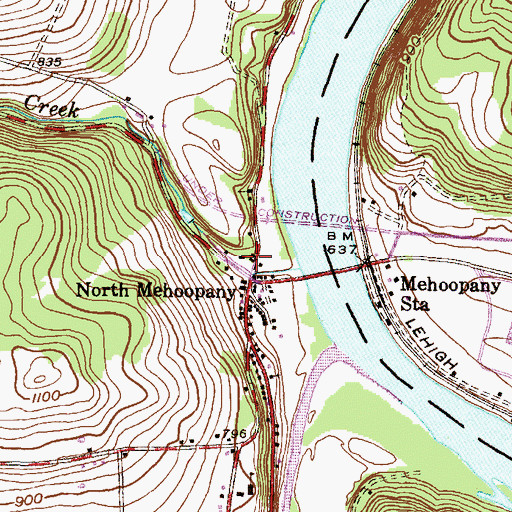 Topographic Map of Forkston - Windom - Mehoopany Volunteer Fire Company, PA