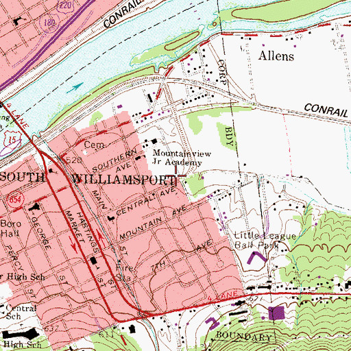 Topographic Map of Pennsylvania Department of Conservation and Natural Resources District 12 Tiadaghton Forest, PA