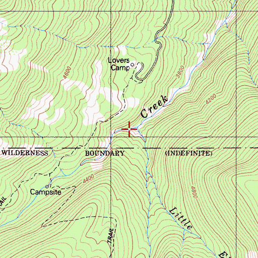 Topographic Map of Red Rock Creek, CA