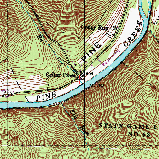 Topographic Map of Brown Township Volunteer Fire Company, PA