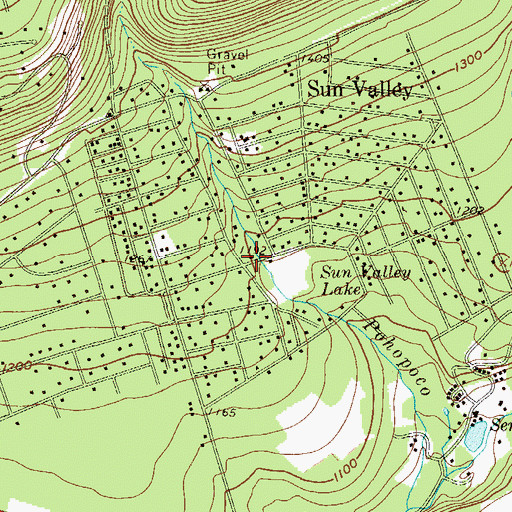 Topographic Map of West End Fire Company Station 43 Sun Valley, PA