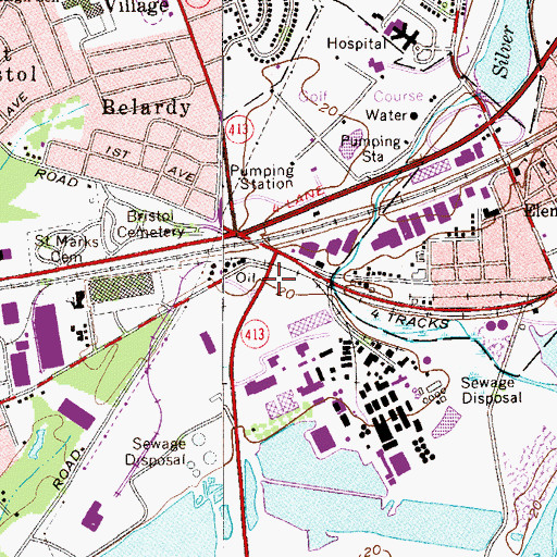 Topographic Map of Rohm and Hass Fire Department, PA