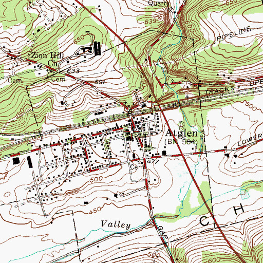 Topographic Map of Keystone Valley Fire Department - West Station 8, PA