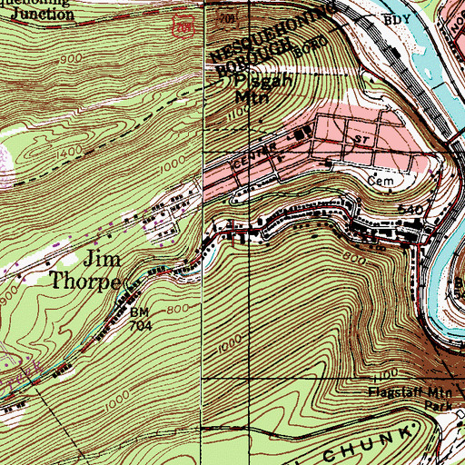 Topographic Map of Phoenix Hose Company District 11, PA