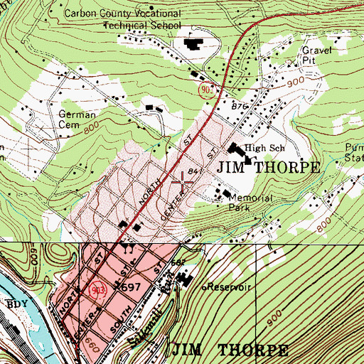 Topographic Map of Fairview Hose Company District 11, PA