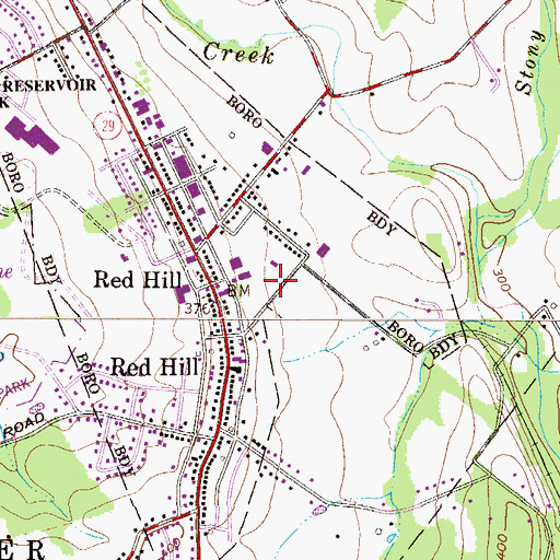 Topographic Map of Red Hill Fire Company Station 71, PA