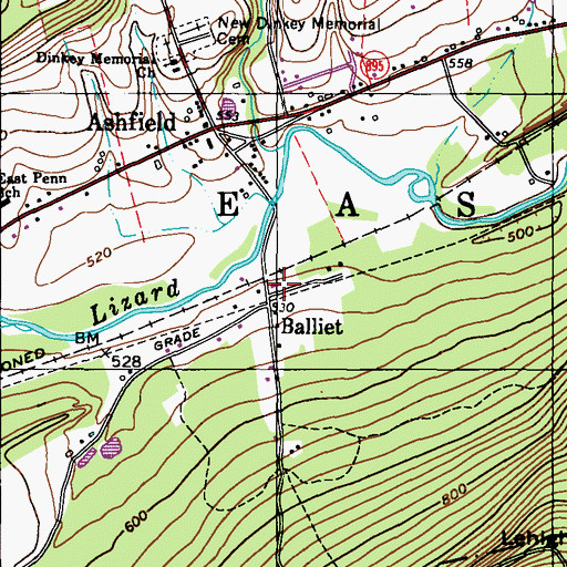 Topographic Map of East Penn Township Volunteer Fire Company District 3, PA