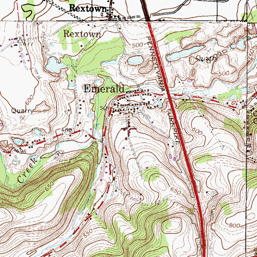 Topographic Map of Star Hose Company Station 6, PA
