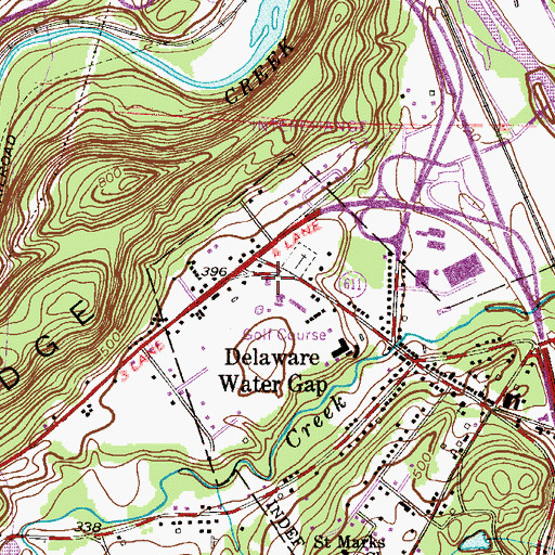 Topographic Map of Delaware Water Gap Fire Department Station 26, PA