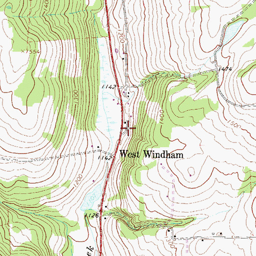 Topographic Map of Windham Township Volunteer Fire Company Station 19, PA