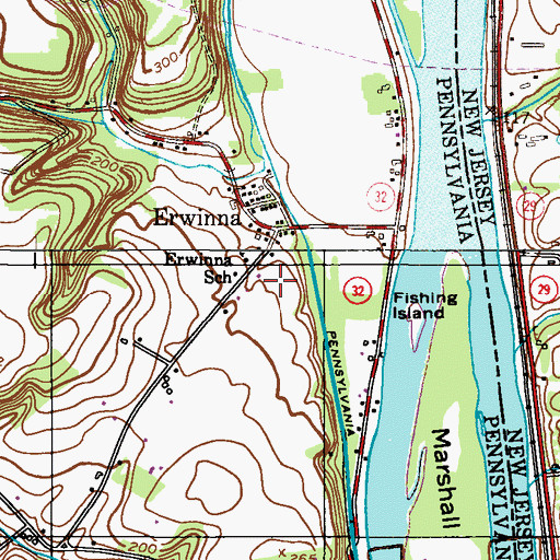 Topographic Map of Delaware Valley Volunteer Fire Company Station 48, PA