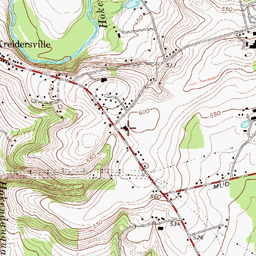 Topographic Map of Allen Township Fire Company 1 Station 45, PA