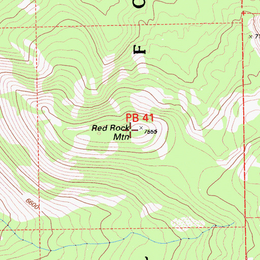 Topographic Map of Red Rock Mountain, CA