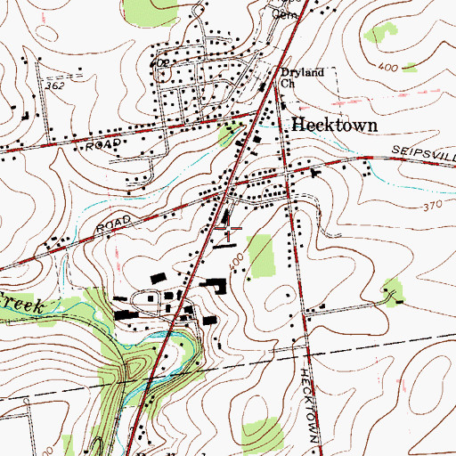 Topographic Map of Hecktown Volunteer Fire Company 1 Station 53, PA