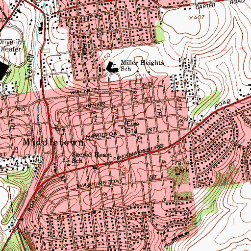 Topographic Map of Bethlehem Township Fire Department, PA