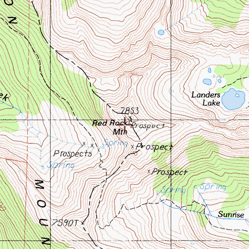 Topographic Map of Red Rock Mountain, CA