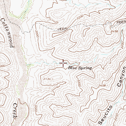 Topographic Map of Blue Spring, AZ