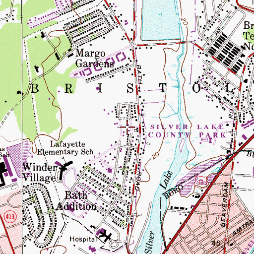 Topographic Map of Third District Volunteer Fire Company Station 14, PA