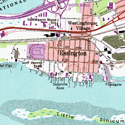 Topographic Map of Tinicum Township Fire Company Station 48, PA