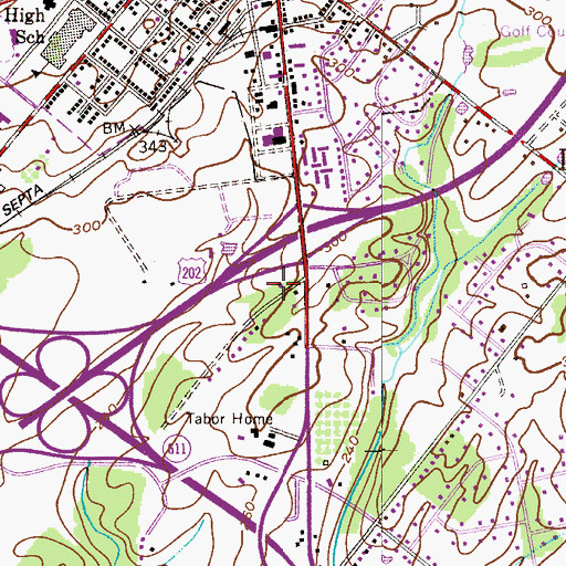 Topographic Map of Doylestown Fire Company Station 79, PA
