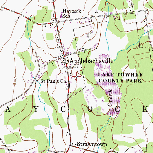 Topographic Map of Haycock Fire Company Station 63, PA