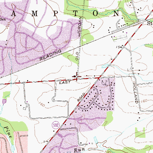 Topographic Map of Northampton Township Volunteer Fire Company Station 73, PA