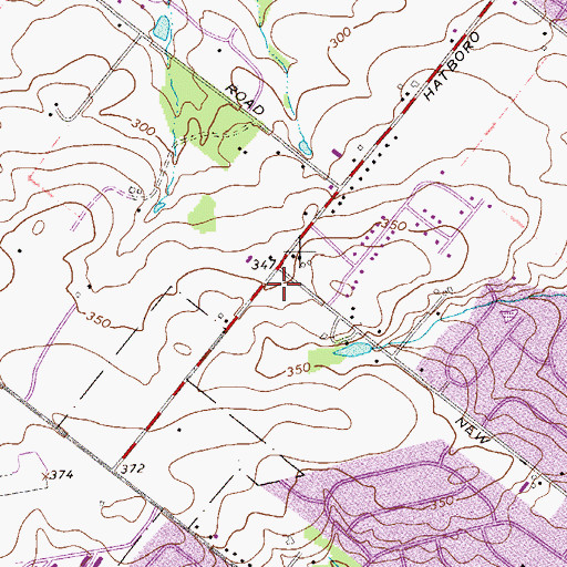Topographic Map of Northampton Township Volunteer Fire Company Station 83, PA
