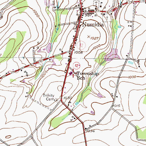 Topographic Map of Valley Chemical Fire Company Station 270, PA