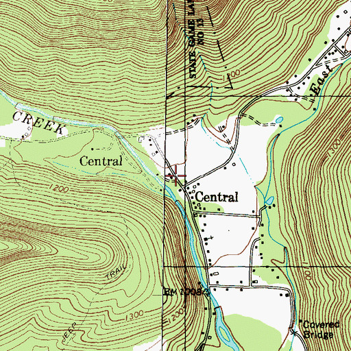Topographic Map of North Mountain Volunteer Fire Company Station 260, PA
